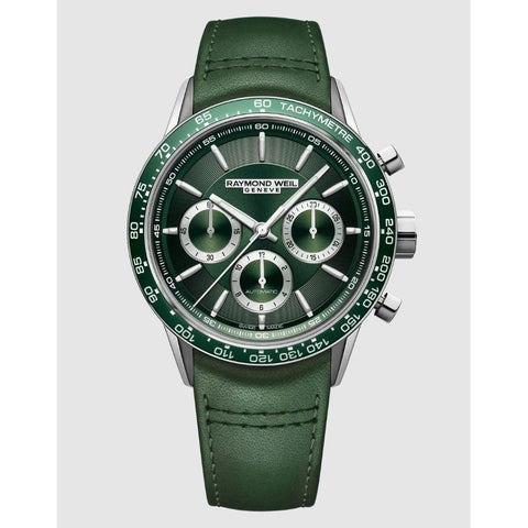 Freelancer Men's Automatic Chronograph Green Leather Watch