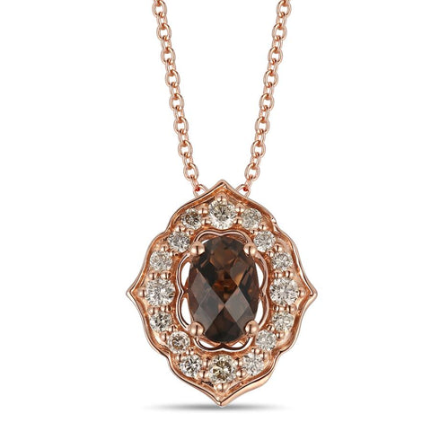 Le Vian Creme Brulee® Pendant featuring Chocolate Quartz® Nude Diamonds™ set in 14K Strawberry Gold®