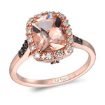 Le Vian Creme Brulee® Ring featuring Peach Morganite™ Nude Diamonds™ , Chocolate Diamonds® set in 14K Strawberry Gold®