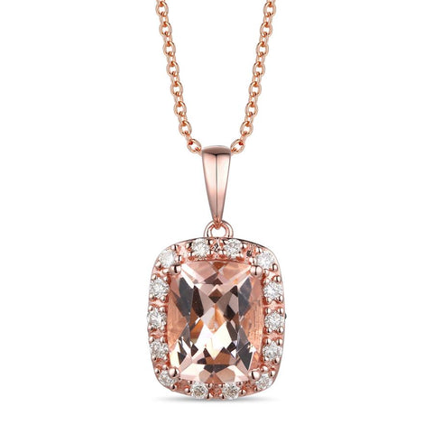 Le Vian Creme Brulee® Pendant featuring Peach Morganite™ Nude Diamonds™ , Chocolate Diamonds® set in 14K Strawberry Gold®