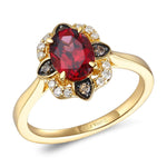 Le Vian Creme Brulee® Ring featuring Raspberry Rhodolite® Nude Diamonds™ , Chocolate Diamonds® set in 14K Honey Gold™