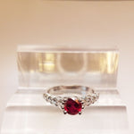Round Ruby & Diamond Engagement Ring