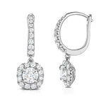 Halo Diamond Dangle Earrings