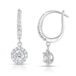 Diamond Earrings 42 Stones White Gold