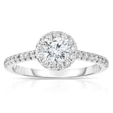 Classic Prong Set Round Halo Engagement Ring