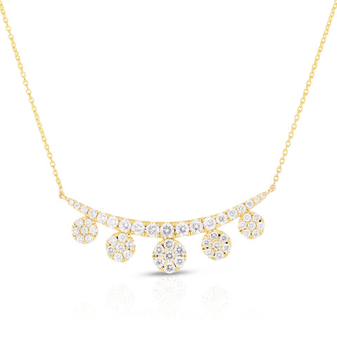Diamond Drop Bar Necklace in Yellow Gold