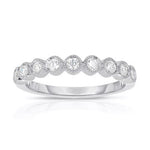 9 Diamond Ring On 14K White Gold