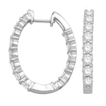 Inside Out Diamond Oblong Hoops