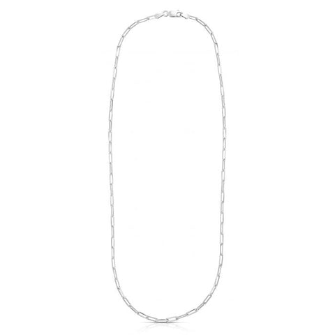 Silver 3mm Paperclip Chain 18 Inch