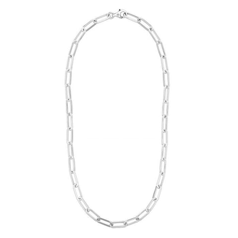 Silver Squared Paperclip Link Chain