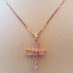 Rose Gold Diamond Cross Pendant