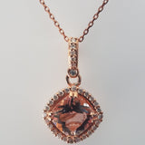 Morganite And Diamond Pendant