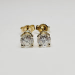 1 Carat Yellow Gold Studs