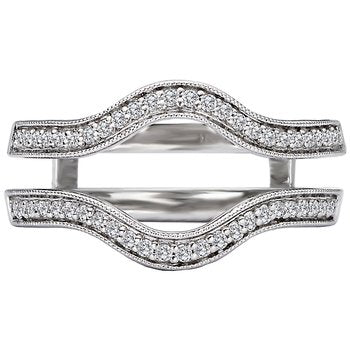 Lavie Diamond Wrap Wedding Ring with Guard 14k White Gold