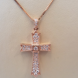 Rose Gold Diamond Cross Pendant