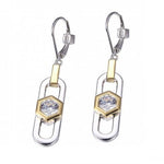 Two-Tone Cz Earrings