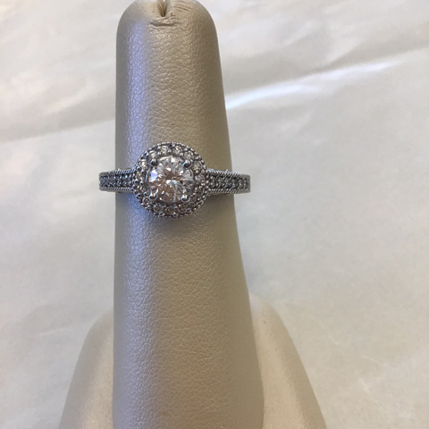 Fancy Round Halo Engagement Ring