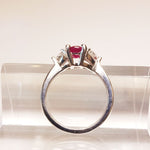 Oval Ruby & Diamond Platinum Engagement Ring