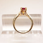 Round Ruby & Diamond Vintage Engagement Ring