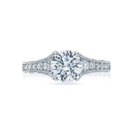 Reverse Crescent Channel Set Round Engagement Ring