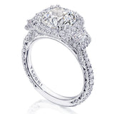 Royal T 3 Stone Petite Crescent Platinum Engagement Ring