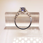 Round Sapphire & Diamond Engagement Ring