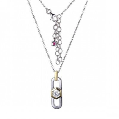 Two-Tone Cz Necklace