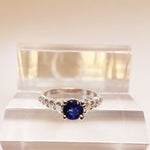 Round Sapphire & Diamond Engagement Ring