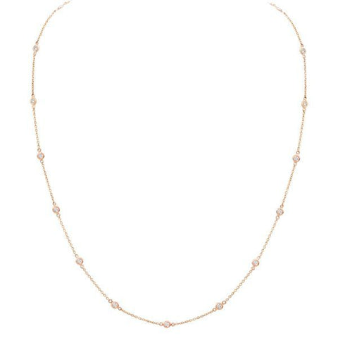 Diamond By The Yard Necklace .50 Carat Rose Gold