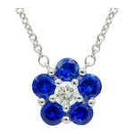 18k White Gold Sapphire & Diamond Pendant