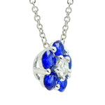 18k White Gold Sapphire & Diamond Pendant